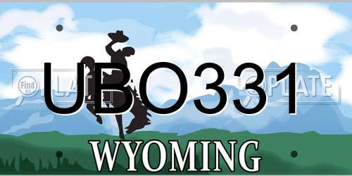 UBO331 Wyoming License Plate
