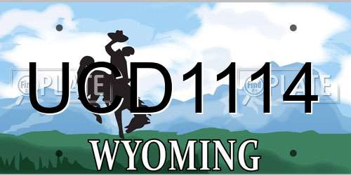 UCD1114 Wyoming License Plate