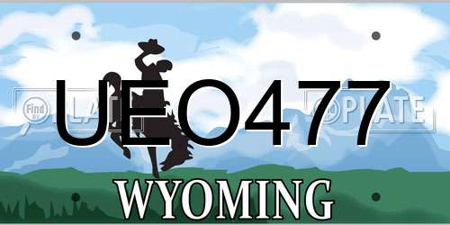 UEO477 Wyoming License Plate