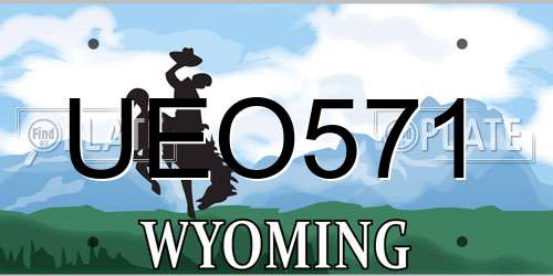UEO571 Wyoming License Plate