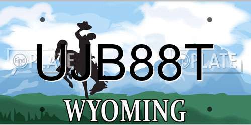 UJB88T Wyoming License Plate