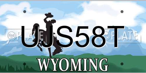 UJS58T Wyoming License Plate