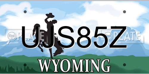UJS85Z Wyoming License Plate