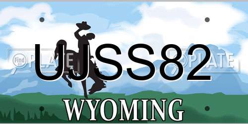 UJSS82 Wyoming License Plate