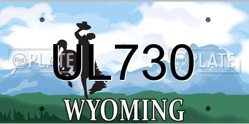 UL730 Wyoming License Plate