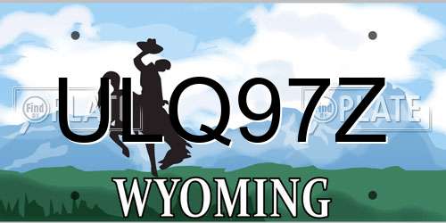 ULQ97Z Wyoming License Plate