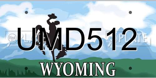 UMD512 Wyoming License Plate