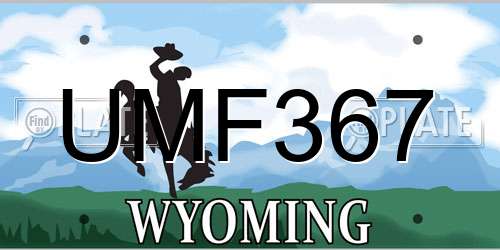 UMF367 Wyoming License Plate