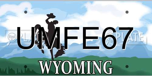 UMFE67 Wyoming License Plate