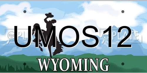 UMOS12 Wyoming License Plate