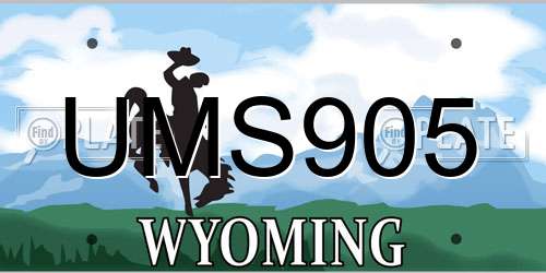 UMS905 Wyoming License Plate