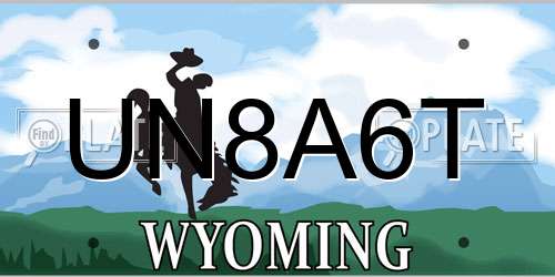 UN8A6T Wyoming License Plate