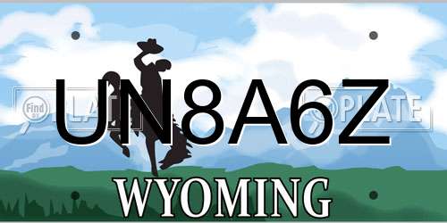 UN8A6Z Wyoming License Plate