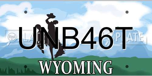 UNB46T Wyoming License Plate