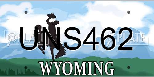 UNS462 Wyoming License Plate