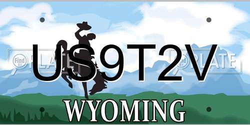 US9T2V Wyoming License Plate