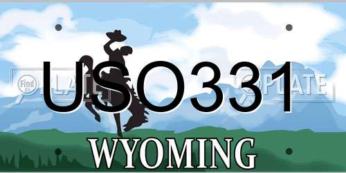 USO331 Wyoming License Plate