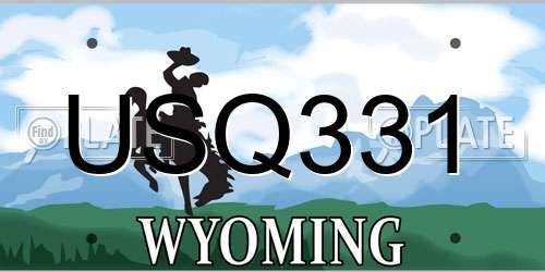 USQ331 Wyoming License Plate
