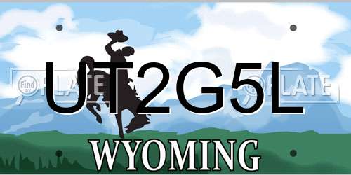 UT2G5L Wyoming License Plate