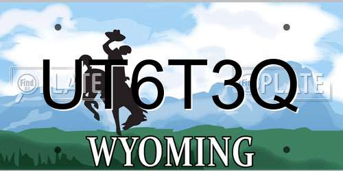 UT6T3Q Wyoming License Plate