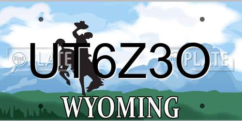 UT6Z3O Wyoming License Plate