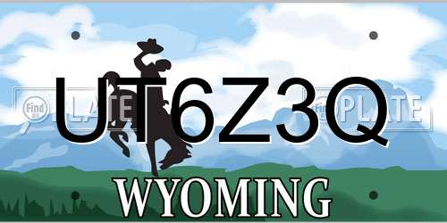 UT6Z3Q Wyoming License Plate