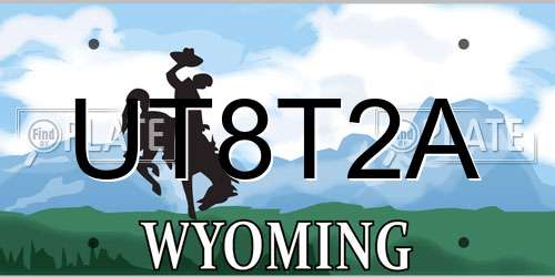 UT8T2A Wyoming License Plate
