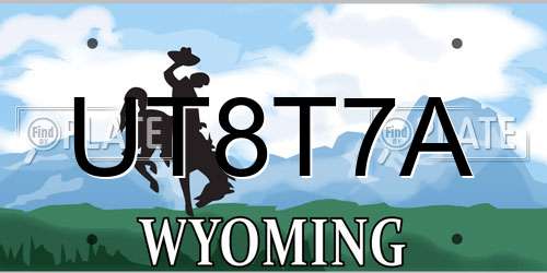 UT8T7A Wyoming License Plate