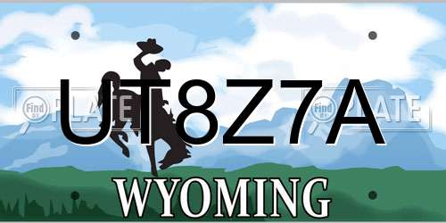 UT8Z7A Wyoming License Plate