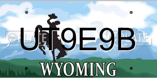 UT9E9B Wyoming License Plate