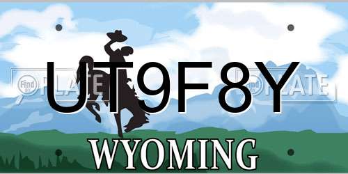 UT9F8Y Wyoming License Plate
