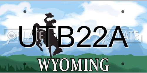 UTB22A Wyoming License Plate