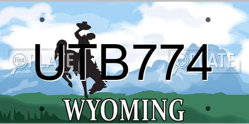 UTB774 Wyoming License Plate