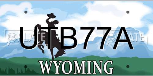UTB77A Wyoming License Plate