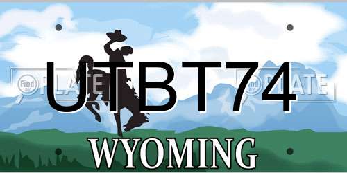 UTBT74 Wyoming License Plate