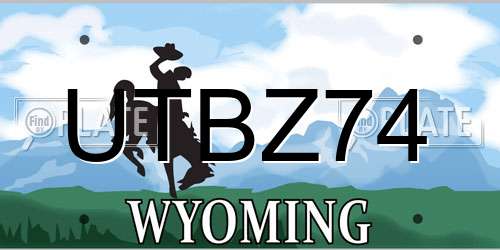 UTBZ74 Wyoming License Plate