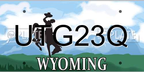 UTG23Q Wyoming License Plate