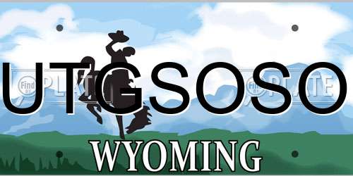 UTGSOSO Wyoming License Plate