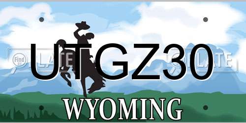UTGZ30 Wyoming License Plate
