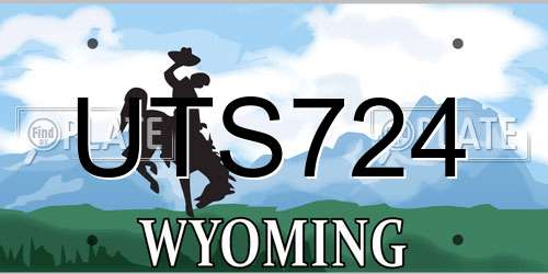 UTS724 Wyoming License Plate
