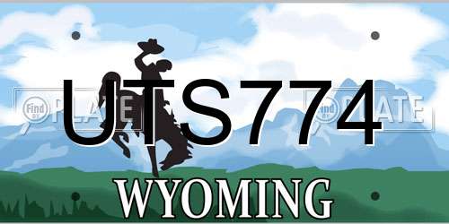 UTS774 Wyoming License Plate