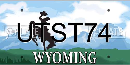 UTST74 Wyoming License Plate