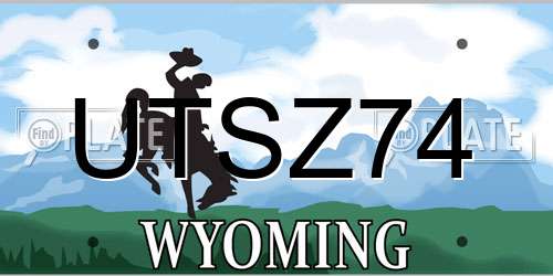 UTSZ74 Wyoming License Plate