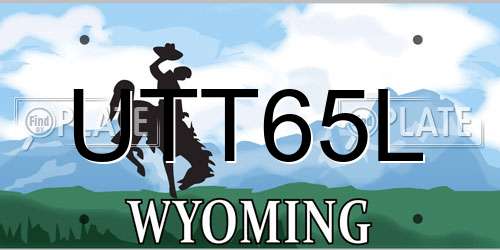 UTT65L Wyoming License Plate