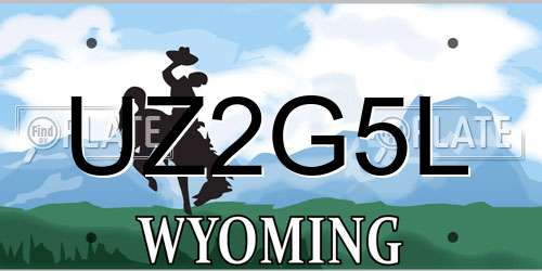 UZ2G5L Wyoming License Plate