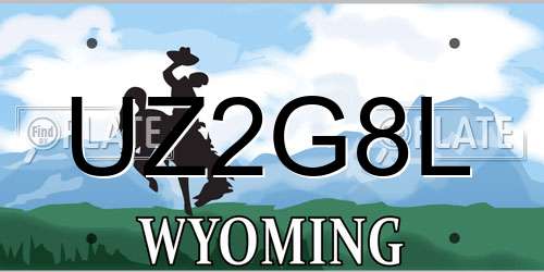 UZ2G8L Wyoming License Plate