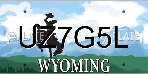 UZ7G5L Wyoming License Plate