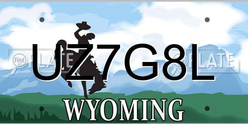 UZ7G8L Wyoming License Plate