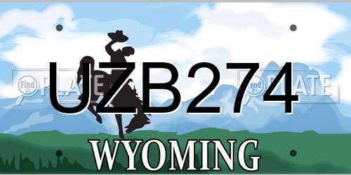 UZB274 Wyoming License Plate