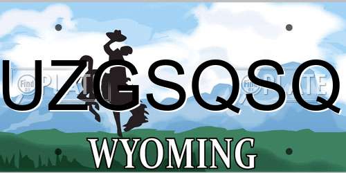 UZGSQSQ Wyoming License Plate